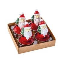 Vela Natalina 3D Noel com Pinheiro - 6cm - 4 unidades - Cromus - Rizzo