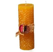 Vela Natalina com Enfeite Amarelo