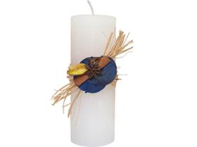 Vela Natalina Decorativa 7x20 Cor Branca Enfeite Sua Casa