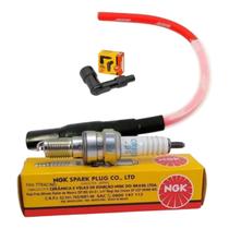 Vela Ngk + Cachimbo + Cabo Ibooster F3 Vermelho Lead 110