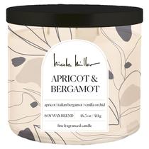 Vela Nicole Miller, damasco, bergamota, 430 ml, mistura de cera de soja Vela Nicole Miller, damasco, bergamota, 430 ml, mistura de cera de soja