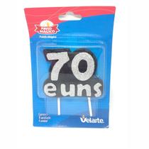 Vela numeral preta com glitter prata velarte Vela numeral preta com glitter prata velarte