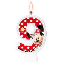 Vela Numeral Red Minnie Número 9 - Regina
