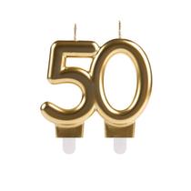 Vela Numérica 50 Anos Aniversário Dourada - Bodas Ouro 50 - Silver Festa