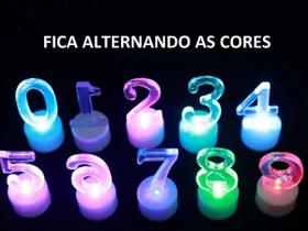 Vela Numerica Led Base Dourada Comemorações Aniversário 8cm "0"