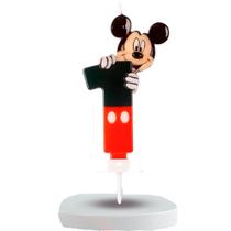 Vela Número 1 Festa Mickey Clássico decoração aniversário - SILVER PLASTC
