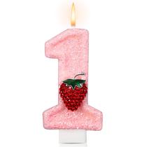 Vela Número 1 Morango Conelist para 1º Aniversário Rosa 7 cm Vela Número 1 Morango Conelist para 1º Aniversário Rosa 7 cm