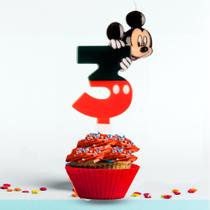 Vela Número 3 Festa Mickey Clássico decoração aniversário