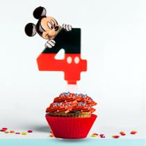 Vela Número 4 Festa Mickey Clássico decoração aniversário