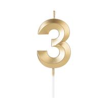 Vela Número Aniversário Design Dourada - 01 unidade - Silver Festas - Rizzo