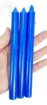 Vela Palito Azul Escuro - Pacote com 3 Velas - 18 cm - 30g
