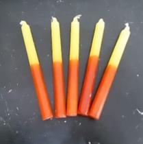 Vela Palito Bicolor Amarelo e Vermelho
