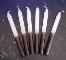Vela Palito Bicolor Branca e Preta