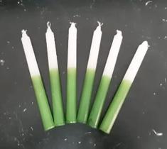 Vela Palito Bicolor Branca e Verde