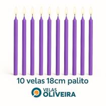 Vela Palito Comum Varias Cores-10 Unidades