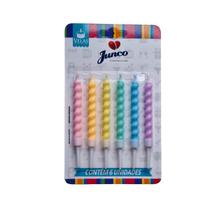 Vela Palito Espiral Candy Color com 6 Unidades