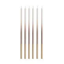Vela Palito Gigante Dégradé Pérola com Rose Gold 15 cm - 1 unidade Pct. c/ 6 unds. - Silver Festas - Rizzo