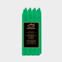Vela palito n8 verde 256g - casa fé
