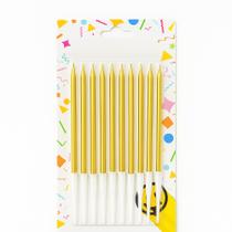 Vela Palito Para Aniversário Dourado e Prata Para Decoração e festa