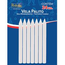 Vela Palito Para Aniversário Palitinho Com 24 Unidades - Cor Branco Vela Palito Para Aniversário Palitinho Com 24 Unidades - Cor Branco