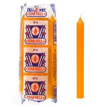 Vela Palito Tradicional N6 14cm (Pacote com 8) - Laranja Vela Palito Tradicional N6 14cm (Pacote com 8) - Laranja