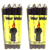 Vela Palito Votiva Preta Nr 8 Kit 2 Und Parafina Decorativa