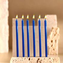 Vela par Castiçal Azul 8 Unidades 26CM