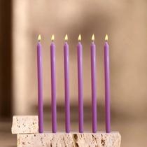 Vela par Castiçal Lilás 8 Unidades 26CM