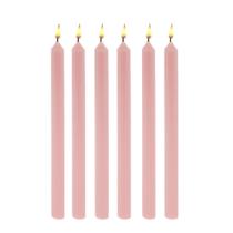 Vela par Castiçal Rosa Bebê 8 Unidades 26CM - Encanto velas decorativa