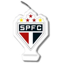 Vela Para Bolo de Aniversário Festa Comemoração Futebol Time - São Paulo - Festcolor
