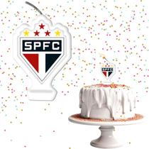 Vela Para Bolo de Aniversário Festa Comemoração Futebol Time - São Paulo - Festcolor