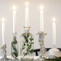 Vela Para Castiçal Brancas 12 Unidades - Encanto velas decorativa