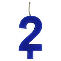 Vela Para Festa De Aniversário Nº 2 Azul Com 1 Unidade Vela Para Festa De Aniversário Nº 2 Azul Com 1 Unidade