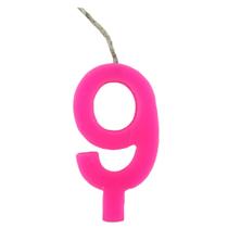 Vela Para Festa De Aniversário Nº 9 Cor Rosa Com 1 Unidade Vela Para Festa De Aniversário Nº 9 Cor Rosa Com 1 Unidade