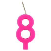 Vela Para Festa De Aniversário Número 8 Rosa Com 1 Unidade Vela Para Festa De Aniversário Número 8 Rosa Com 1 Unidade