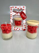 Vela Perfumada Amor Namorados Coração Presente em Sacolinha 60g - Likare Home & Beauty