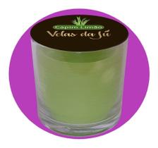 Vela Perfumada Copo De Vidro 265ml Com Aroma De Capim Limão - Velas da Jú