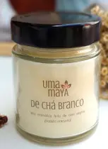 Vela Perfumada de Chá Branco 100g, cera vegetal, aromática UMA MAYA