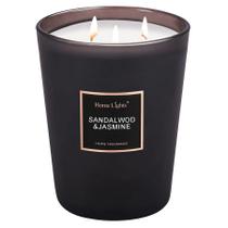 Vela perfumada HomeLights, jarra grande de 1 litro de sândalo de soja natural