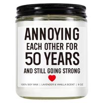 Vela perfumada Younift Funny 50 Years 9 oz 50º aniversário Vela perfumada Younift Funny 50 Years 9 oz 50º aniversário