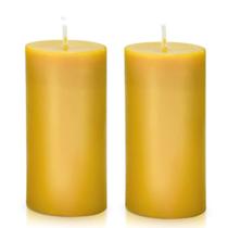 Vela Pillar DEYBBY Cera de abelha natural 4,8 x 9,8 cm (pacote com 2) marrom Vela Pillar DEYBBY Cera de abelha natural 4,8 x 9,8 cm (pacote com 2) marrom