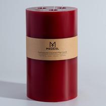 Vela Pillar MOZEAL Extra Large 3 Wick Vermelha Escura 15x15cm
