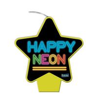 Vela Plana Estrela Neon Amarela