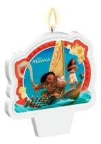Vela Plana Para Aniversário Moana C/01 Unidade - Regina