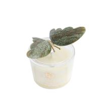 Vela Pote de Vidro com Borboleta em Pedra Charm Decor