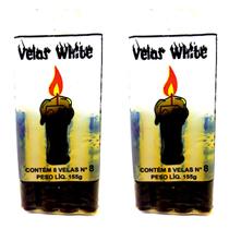Vela Preta e Branca Palito Umbanda Orixá Obaluaê Preto Velho Exu Ritual Magia Feitiço Amor Kit 2 Und