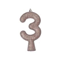 Vela Puro Glitter Prata N3 Festcolor