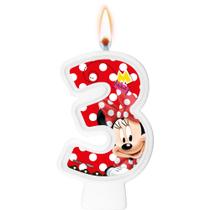 Vela Red Minnie Mouse Disney - Número Bolo Aniversário
