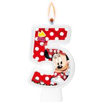Vela Red Minnie Mouse Disney - Número Bolo Aniversário - Regina Festas