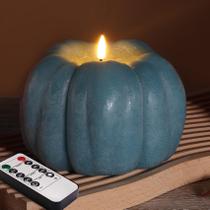 Vela sem chama Eywamage Dusty Blue Pumpkin com controle remoto